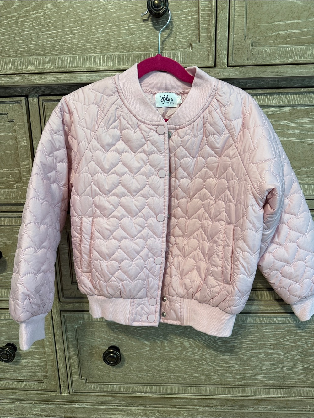 Lola and The Boys Light Pink Quilted Heart Jacket